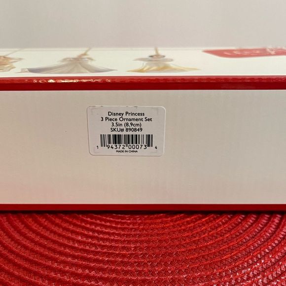 Lenox Disney Princess set of 3 Disney Ornaments NWT - Picture 6 of 6